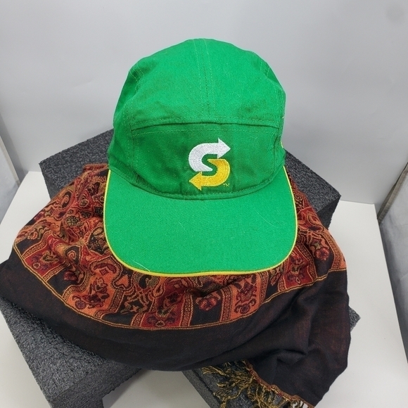 Subway Work Employee Staff Snap Back Hat  Green Yellow - Picture 2 of 9